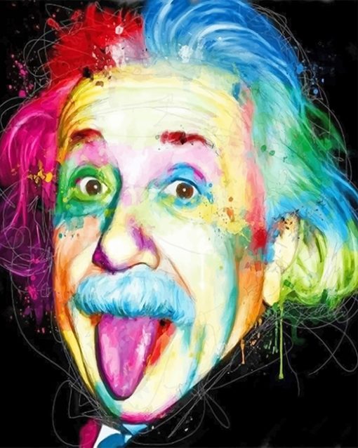 Albert Einstein Rainbow adult paint by numbers