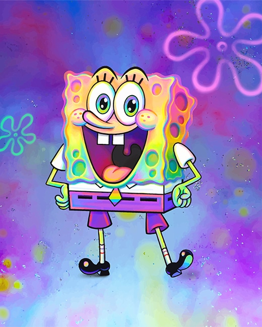 Colorful SpongeBob Cartoon - 5D Diamond Painting - DiamondByNumbers - Diamond  Painting art
