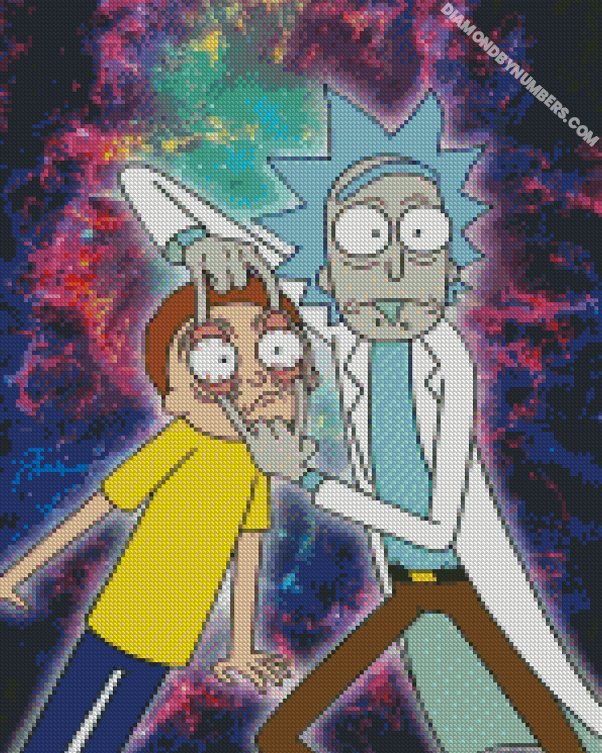 Crazy Rick and Morty - 5D Diamond Painting - DiamondByNumbers - Diamond  Painting art