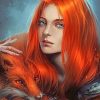 Orange fox woman adult paint by numbers