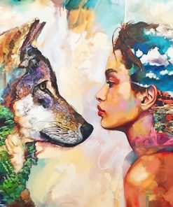 Wolf woman animal human adult paint by numbers