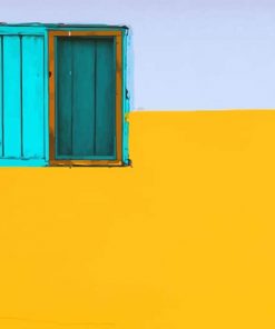 Yellow blue wall adult paint by number