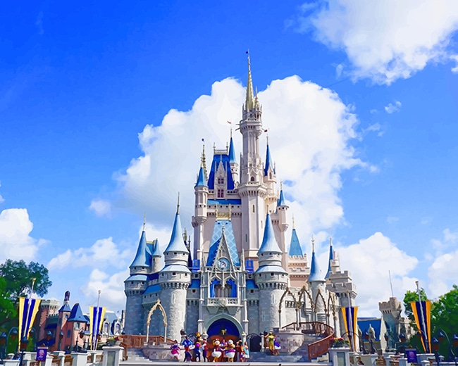 Disney World Cinderella Castle - 5D Diamond Painting - DiamondByNumbers -  Diamond Painting art