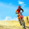 Red Dirt Bike Desert adult paint by numbers