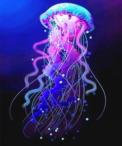 Blue And Purple Jellyfish Paint By Numbers
