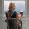 Lady Drinking Red Wine Paint By Numbers