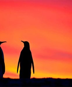 Penguins Silhouette Paint By Numbers