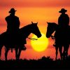 Cowboys Silhouette Sunset Paint By Numbers