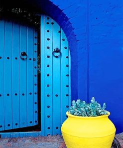 Aesthetic blue door adult paint by numbers