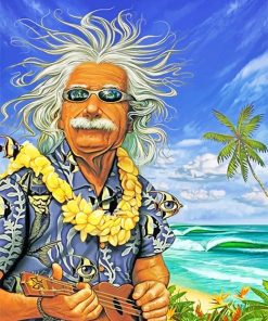 Albert Einstein in Hawaii adult paint by numbers