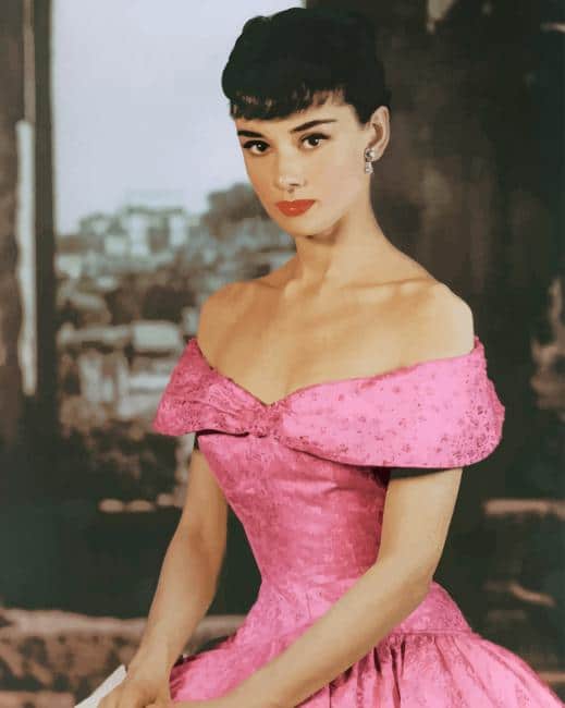 Audrey Hepburn Pink Dress - 5D Diamond ...