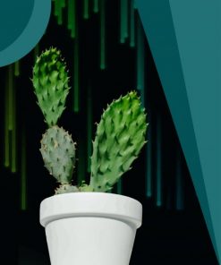 Cactus In Vase adult paint by numbers