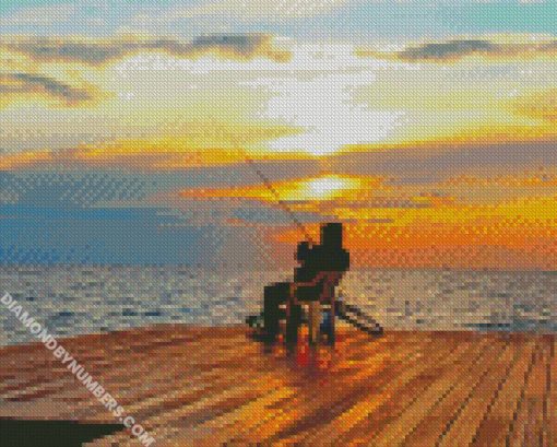 Fisherman sunset diamond paintings