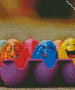 Funny Cool Colorful Eggs Art Diamond Painting