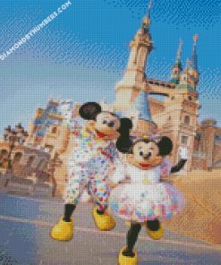 Happy Mickey and minnie mouse diamond painting