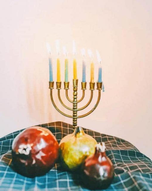 Menorah With Fruits paint by number
