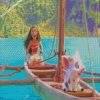Moana on boat with pua diamond painting