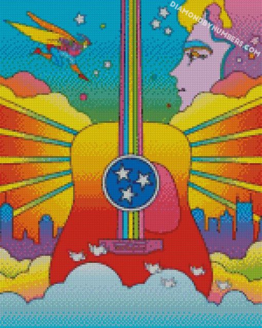 Peter Max Music City Abstract Colorful Art Diamond paintings