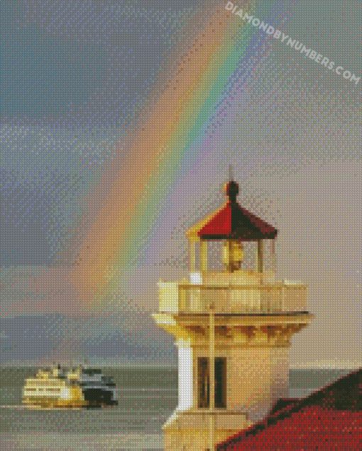 Rainbow lighthouse diamond paintings
