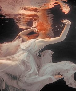 Redhead Woman Under Water Paint By Numbers