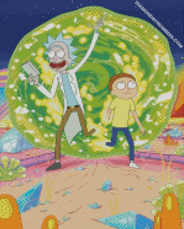 Crazy Rick and Morty - 5D Diamond Painting - DiamondByNumbers - Diamond  Painting art