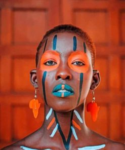 Tribal African Face adult paint by numbers