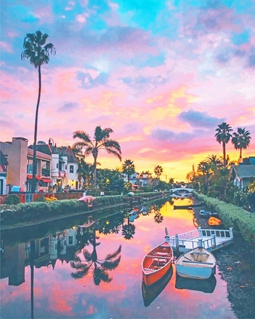 Venice canals walkaway Los Angeles California adult paint by numbers