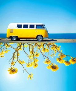 Yellow VW Sunflowers Shadow adult paint by numbers
