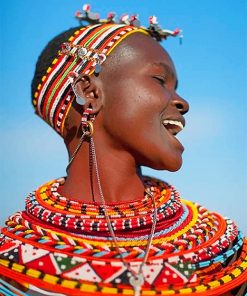 African Woman Smiling paint by number