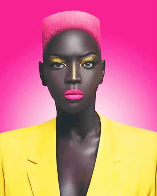 African Women With Pink Hair Paint By Numbers