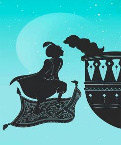 Aladdin And Jasmine Silhouette Paint By numbers