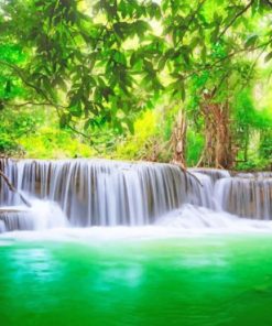 Amazing Nature Waterfal Tress Jungle Water Landscapes paint by numbers