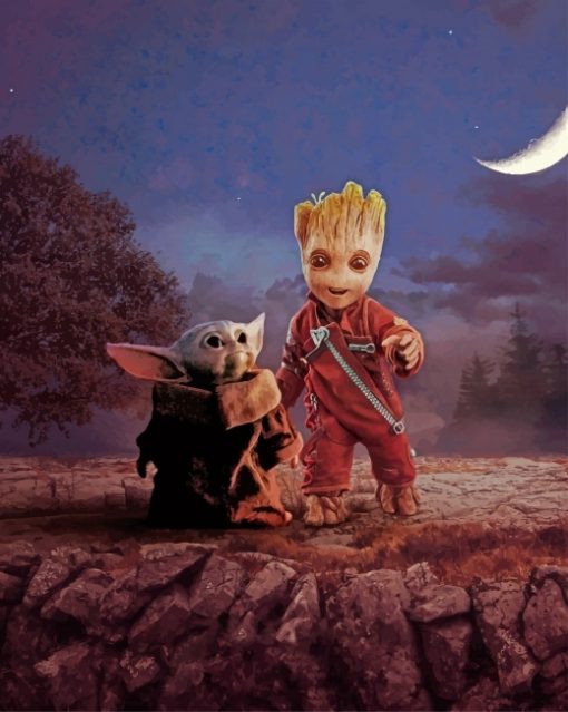 Baby Groot And Baby Yuda Paint By Numbers