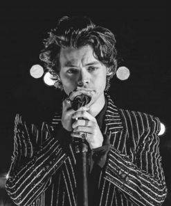 Black And White Harry Singing Paint By Numbers