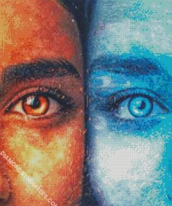 blue and orange eyes diamond paintings