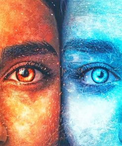 blue and orange eyes adult paint by numbers