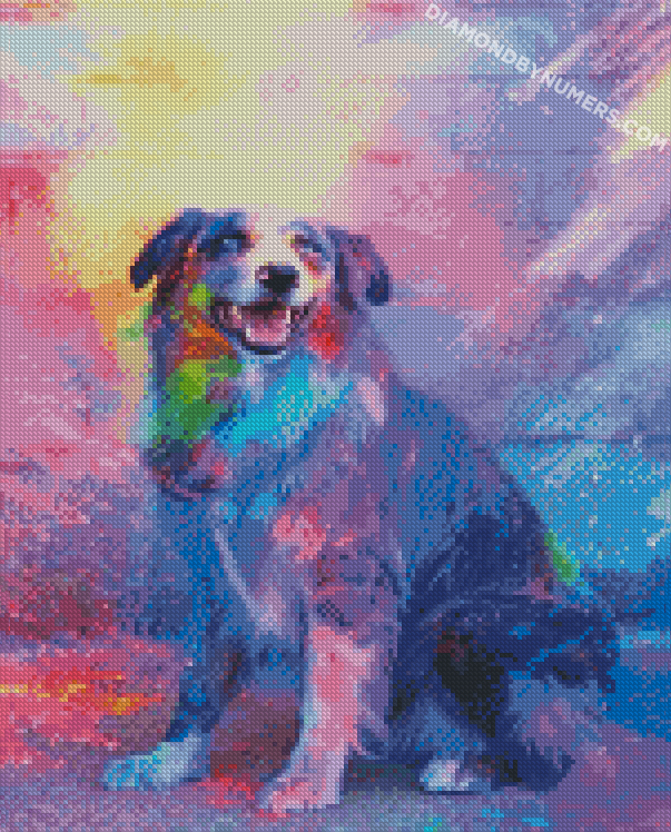 Colorful Dog - 5D Diamond Painting - DiamondByNumbers - Diamond Painting art