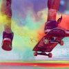 Colorful Smoke Skateboard paint by number