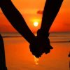 Couple Holding Hands Love Sunset Silhoutte paint by numbers