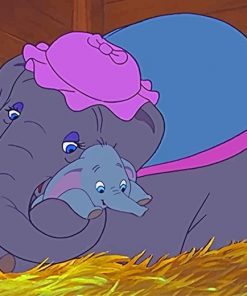 Dumbo And His Mommy paint by number