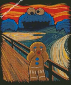 gingerbread man cookie monster diamond painting