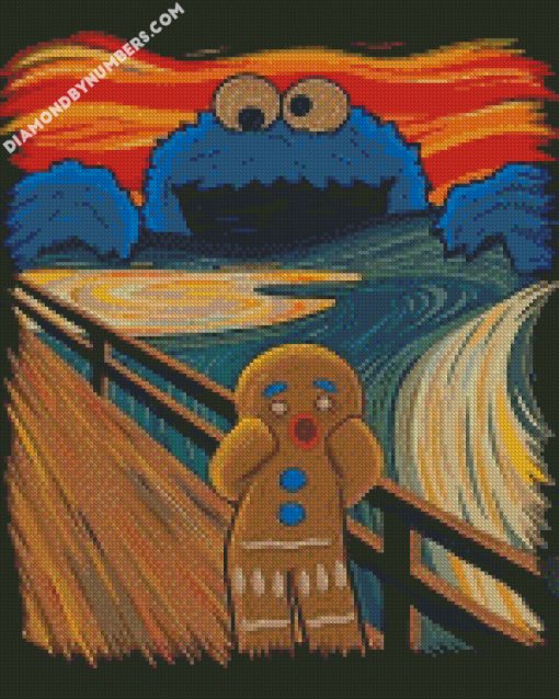 gingerbread man cookie monster diamond painting