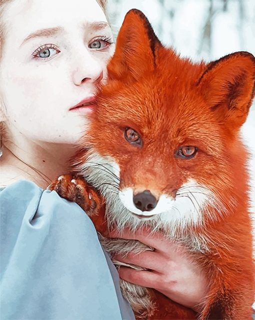 Girl With Fox paint by number