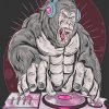 Gorilla Dj Music Party paint by number