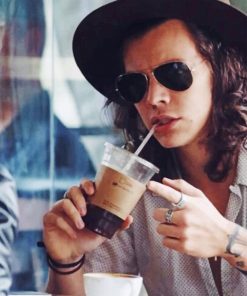 Harry styles Drinking Coffee paint By Numbers