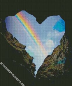 heart rainbow diamond painting
