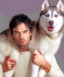 Ian Somerhalder With His Pet Paint By numbers