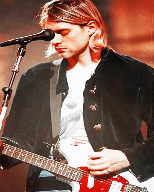 Kurt Cobain Playing Guitar Paint By Numbers