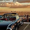 Los Angeles Black Vintage Car paint by number