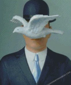 man with the bowler hat rene magritte diamond painting
